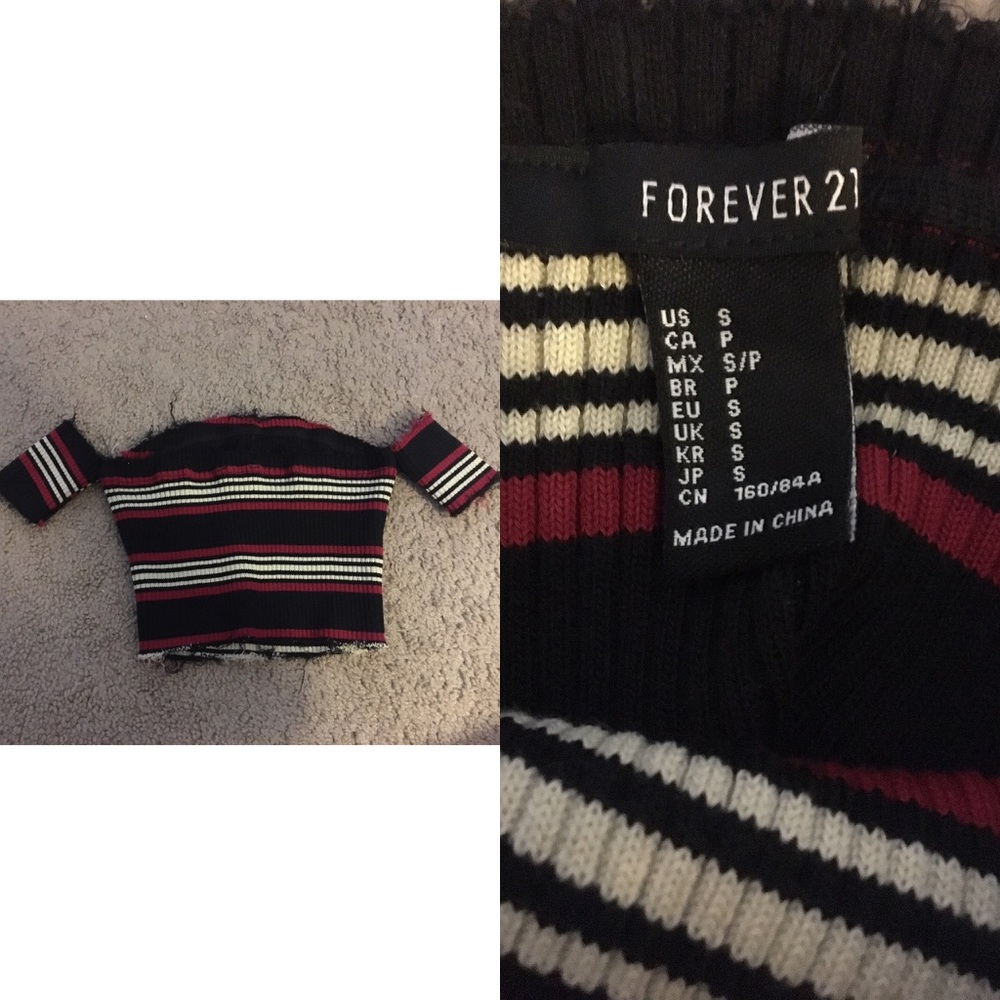 Distressed Off the shoulder crop top